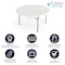 Flash Furniture Round Wh 60Rnd Plastic Fold Table, 59.75" W, 59.75" L, 28.75" H, Plastic Top, White DAD-YCZ-152R-GW-GG - alternate 4